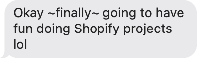 Text message on a white background with gray border