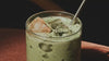 Matcha drink being stirred